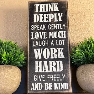 NWT Wooden box sign - ~Love ~ Laugh ~ Work